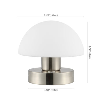 Zoe 5.75" Bohemian Farmhouse Iron Rechargeable Integrated LED Table Lamp - JONATHAN Y